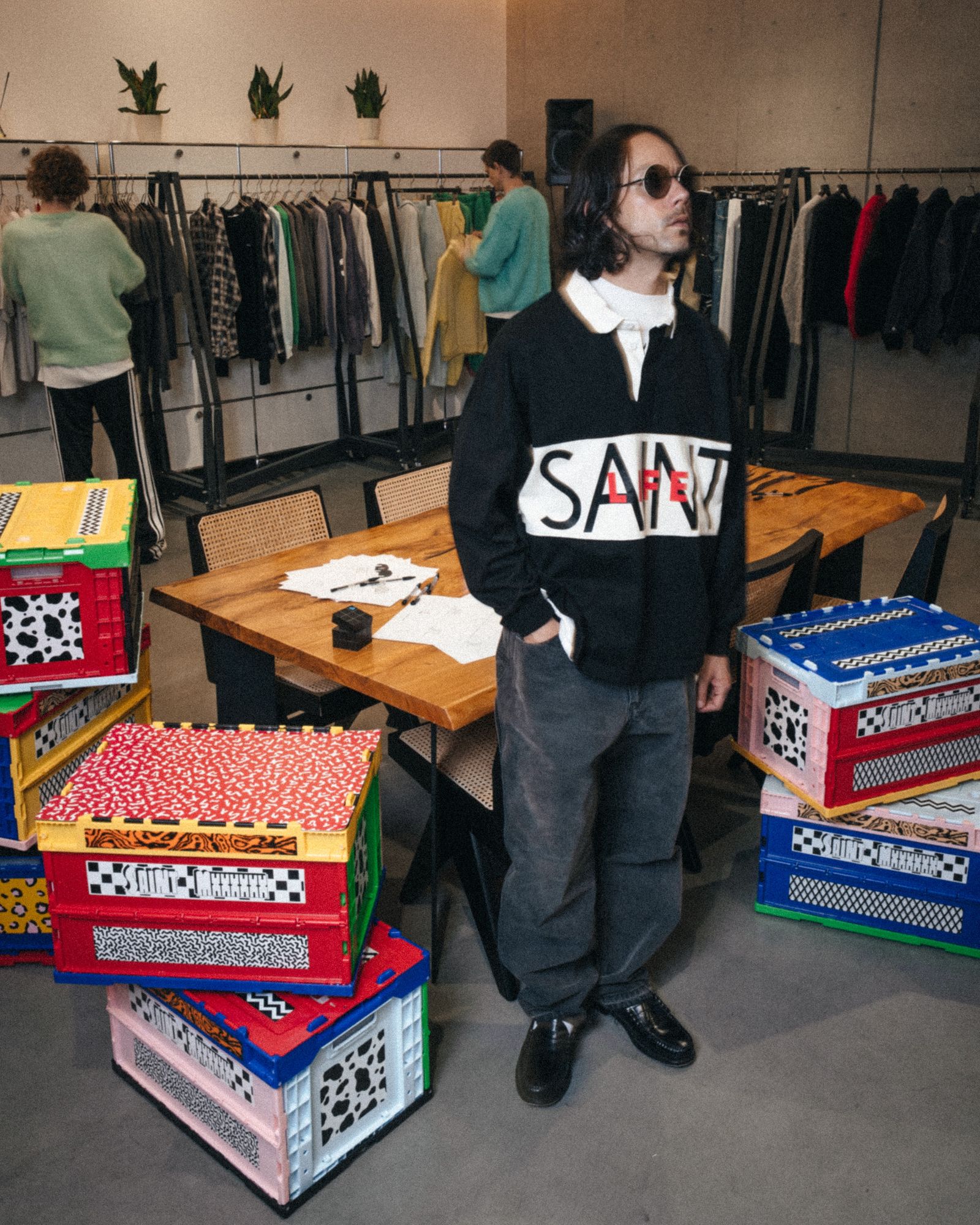 セントマイケル 26AW SAINT LIFE_LS POLO SHIRT (SM-MK1-0000-023) BLACK☆9月19日(土)発売！