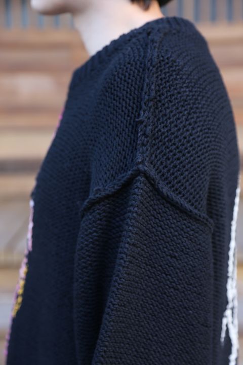 doublet 2020FW doublet HAND-KNITTING JACQUARD PULLOVER "BLACK"Style.2020.11.15.