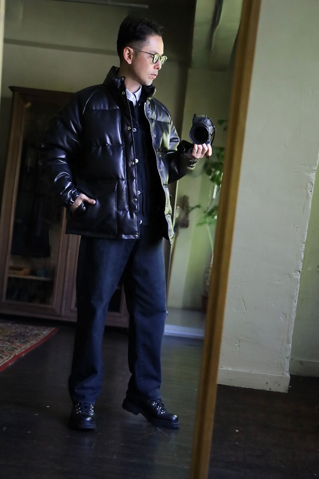 A.PRESSE - アプレッセ Leather Down Jacket(24AAP-01-01H)BLACK