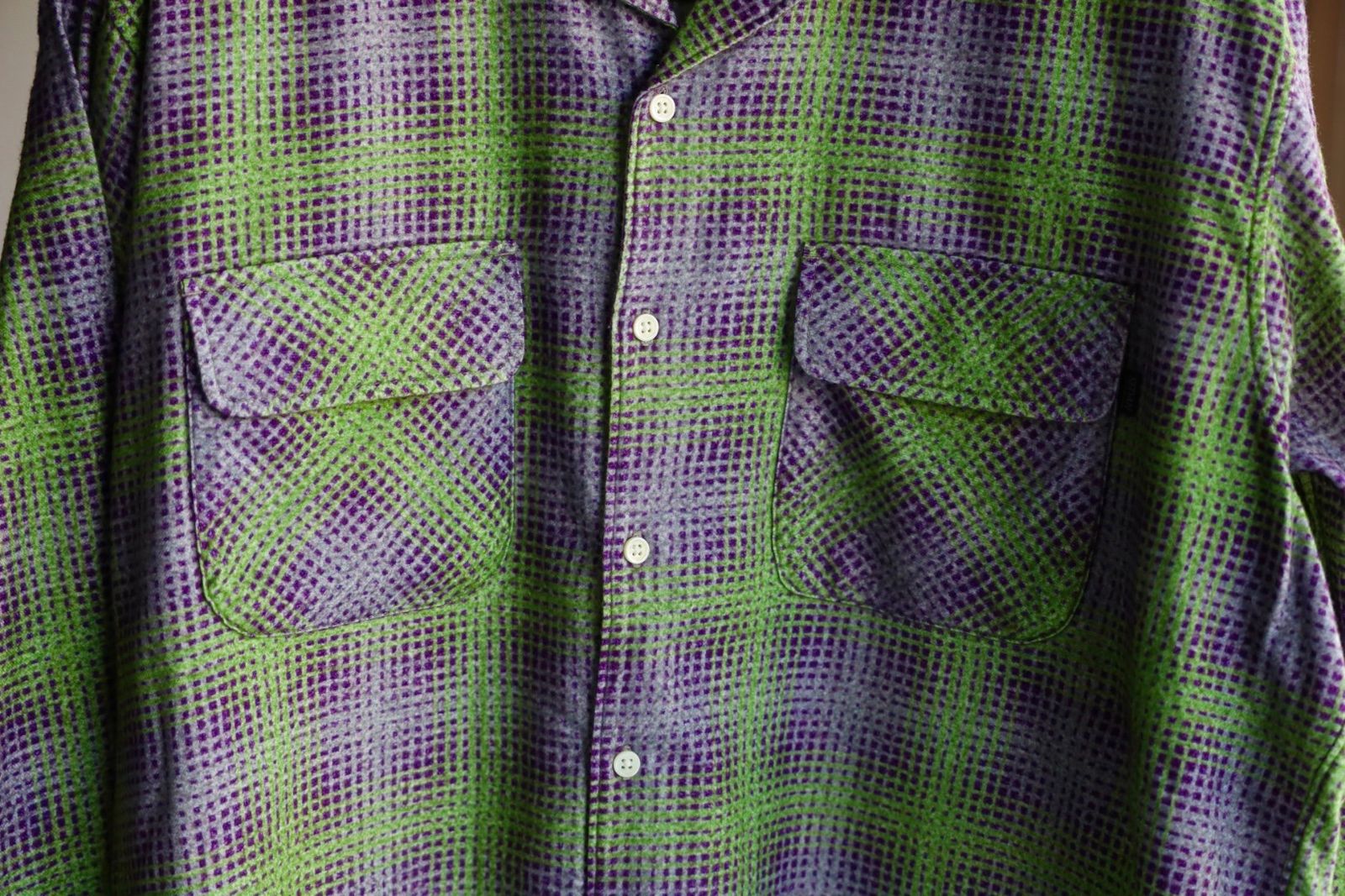 セダンオールパーパス FW25 Printed Plaid Flannel Open Collar Shirt(SD25F-SH02)Green×Purple☆9月6日(土)発売！