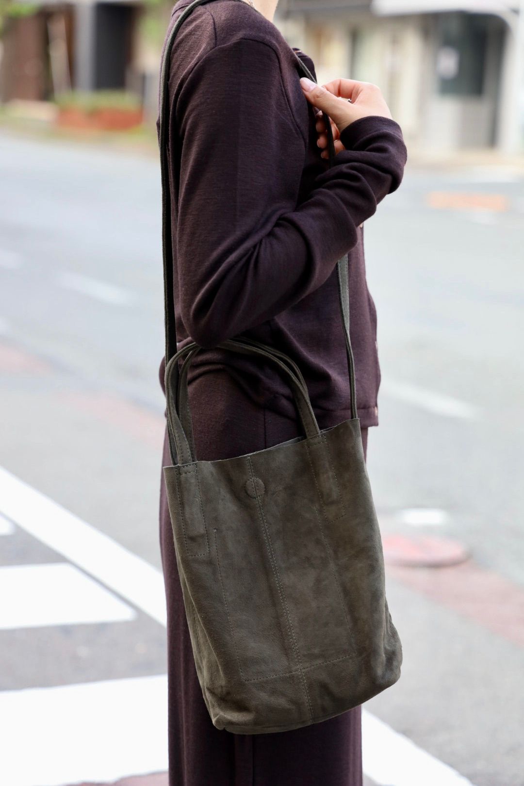 Morphee / モルフェトートバッグ 2WAY SMALL TOTE(SHORT) SUEDE[MOSS GREEN]☆新作発売！