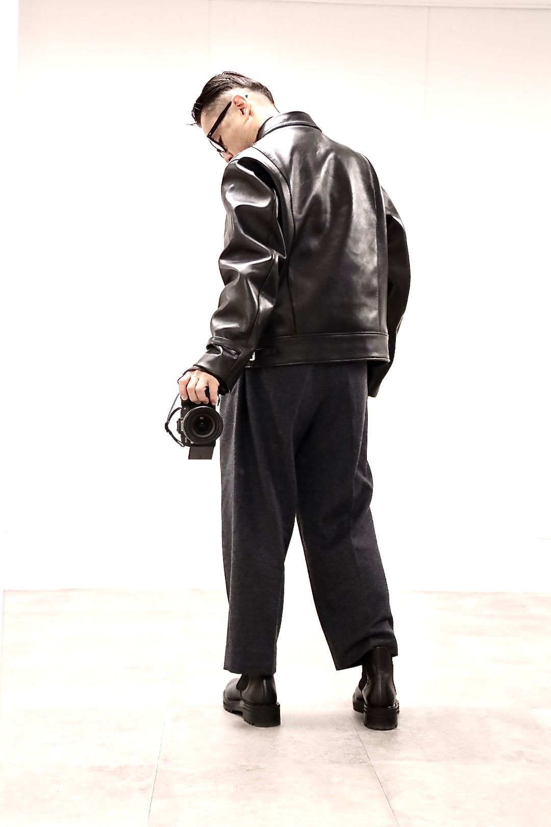 A.PRESSE 2026 STYLE1 Leather French Riders Jacketスタイル
