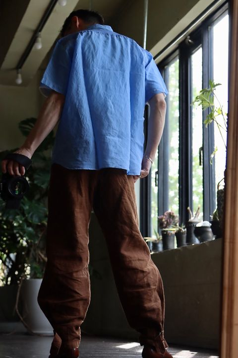 COMME des GARCONS HOMME キュプラストライプMIX S/Sシャツスタイル.2022.4.24.