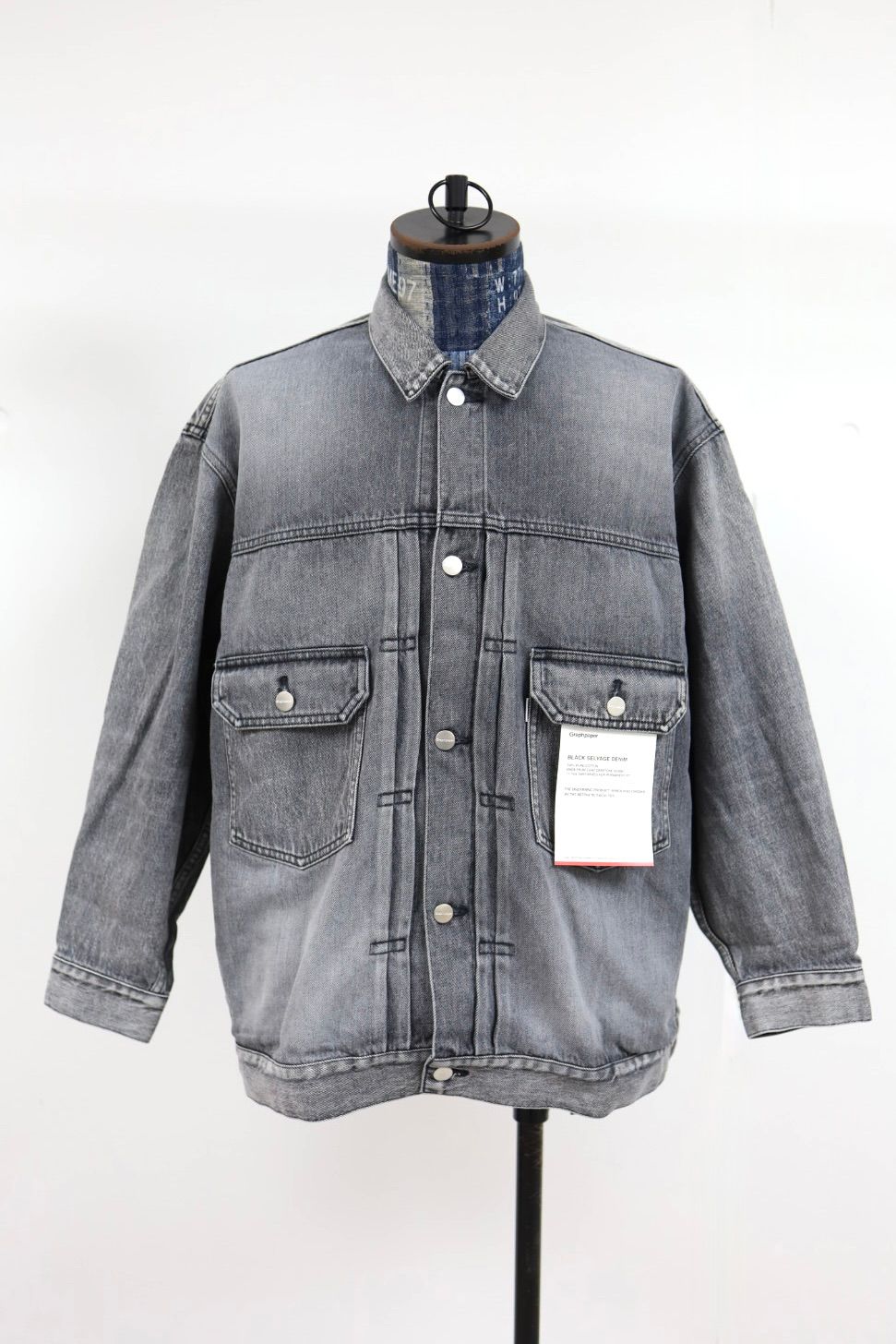 グラフペーパー Selvage Denim Jacket(GU261-20054LB)BLACK_LIGHT FADE★1月24日(土)発売！