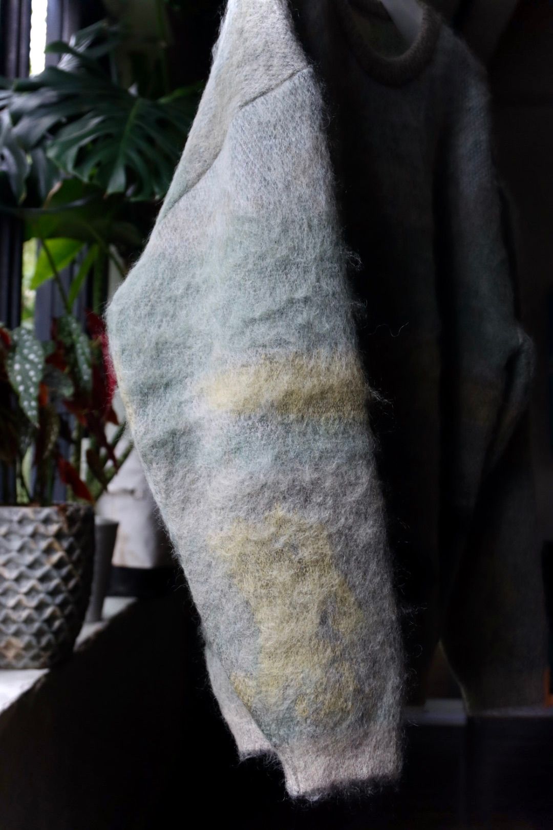 ヨーク23AW LANDSCAPE MOHAIR JACQUARD CREWNECK SWEATER(YK23FW0575S)GRAY
