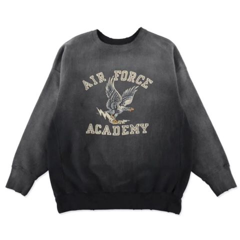 BOW WOW 25FWバウワウ U.S. AIR FORCE EAGLE SWEATSHIRT AGED(BW252-UAES) AGED BLACK