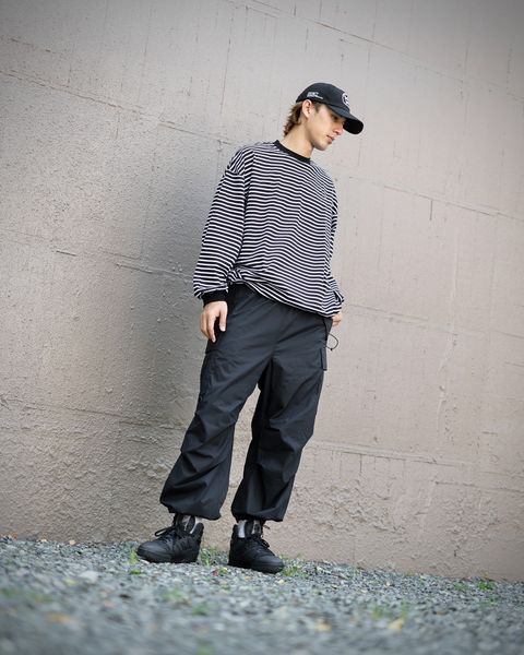 is-ness BALLOON STRIPES LONG SLEEVE T-SHIRT MARKスタイル