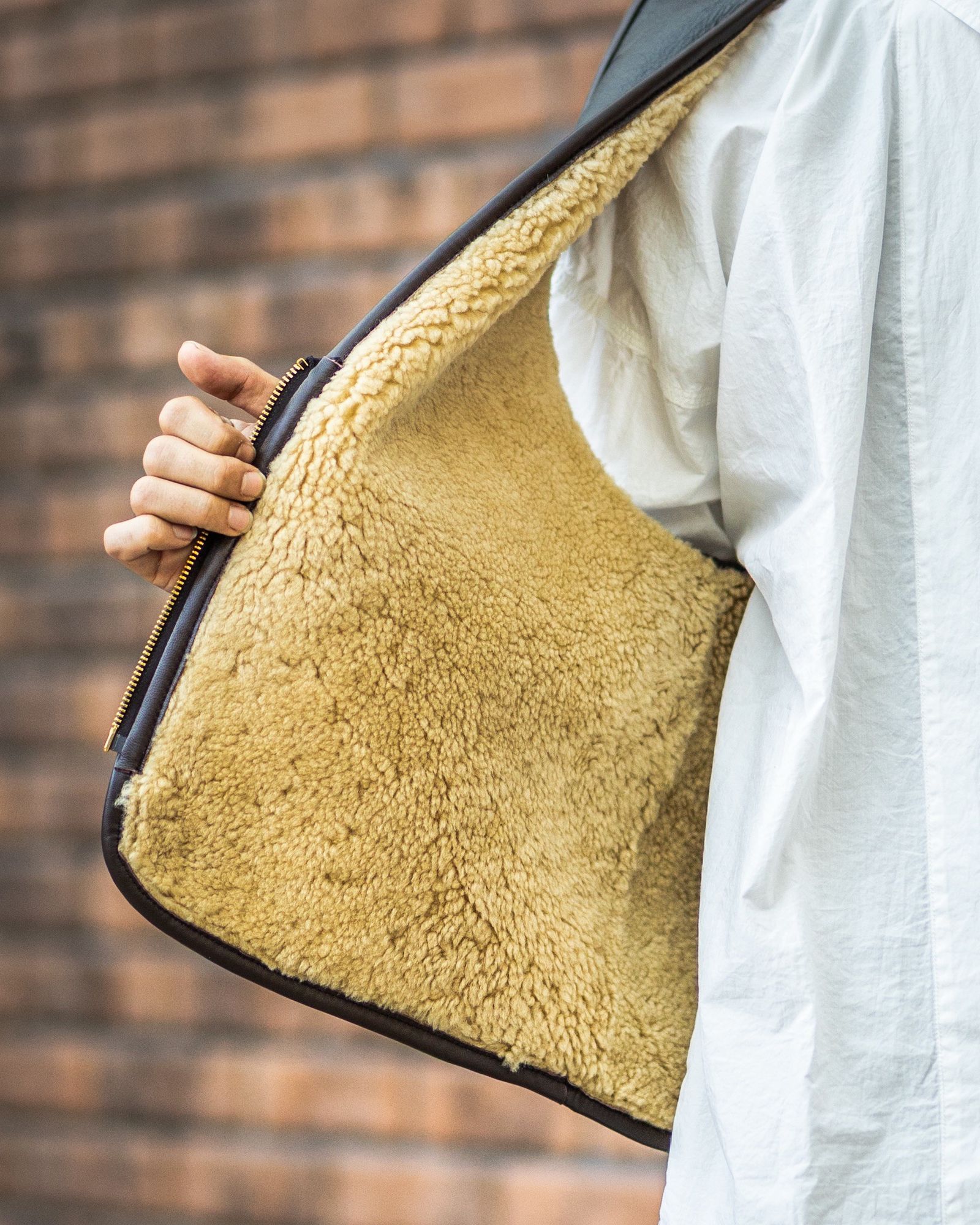 Gurank グランク ベストLamb skin best (2543)BROWN★新作発売！