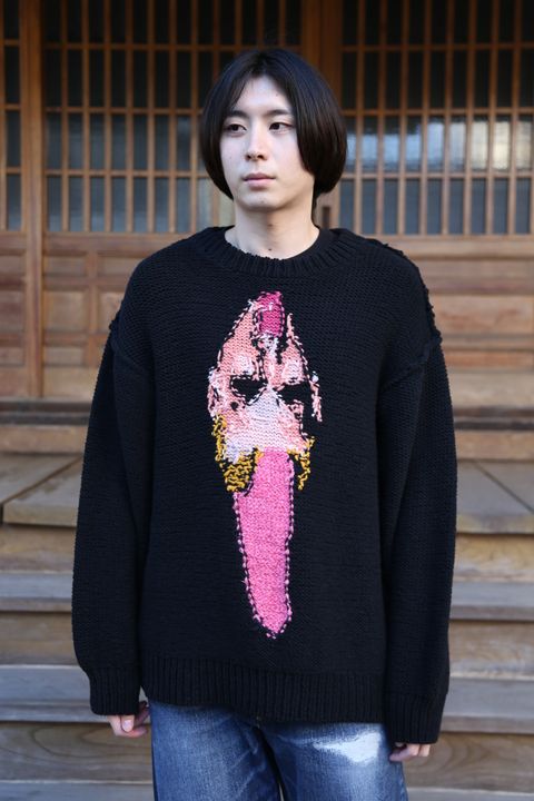 doublet 2020FW doublet HAND-KNITTING JACQUARD PULLOVER "BLACK"Style.2020.11.15.