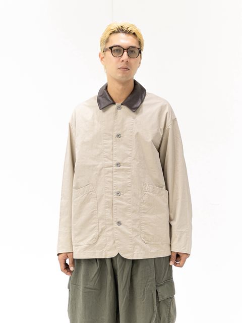 フレッシュサービス 26AW COTTON CANVAS LEATHER COLLAR WORK JACKET(FSC263-30032)BEIGE☆9月5日(土)新作発売！