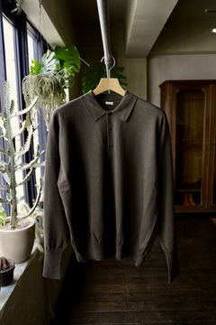 A.PRESSE Cotton Knit L/S Polo Shirts (OLIVE)スタイル 2月8日(土)新作発売！