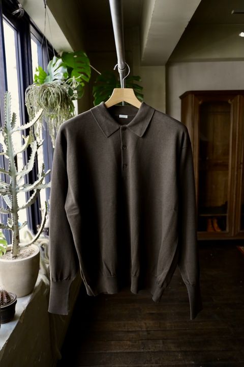 アプレッセ Cotton Knit L/S Polo Shirts(25SAP-03-02K)OLIVE☆2月8日(土)発売！
