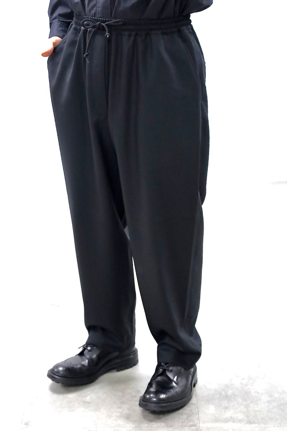 コムデギャルソンオム26SS ウールギャバイージーパンツ(HQ-P009-051)BLACK