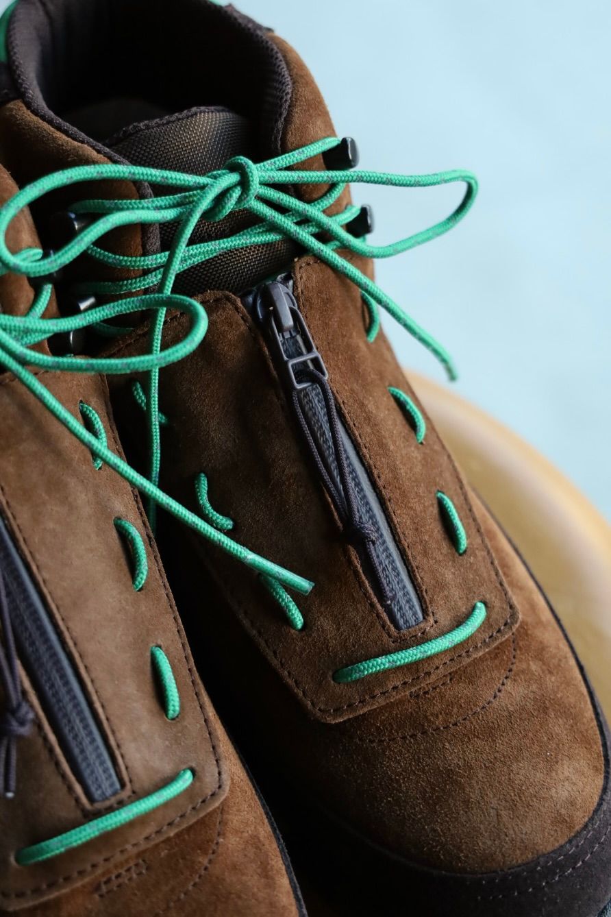イズネス 25AW FLOW-MID SHOES is-ness×SUICOKE(25AW_40_1007AWSHOES01)BROWN×GREEN☆新作発売！