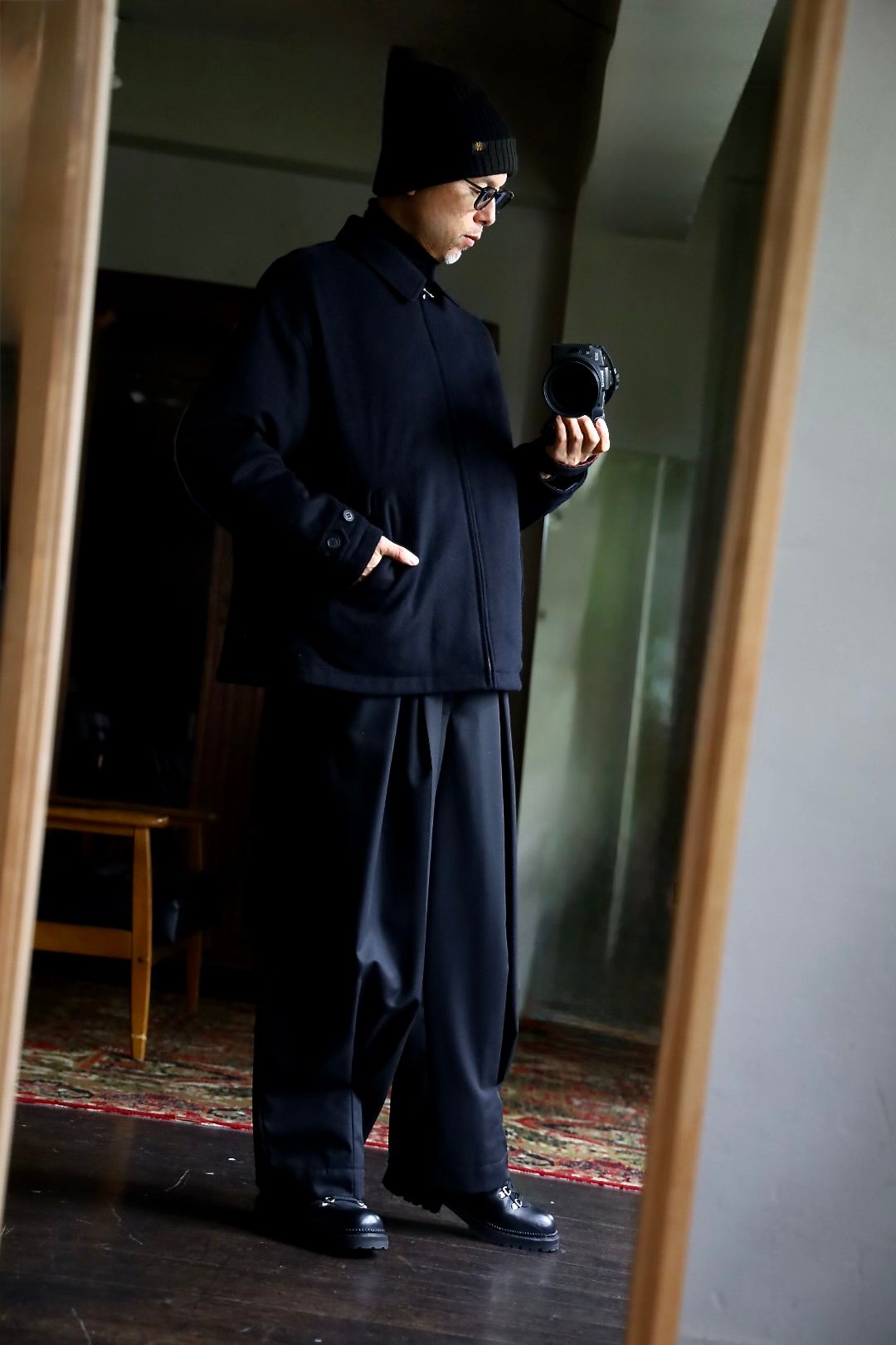 COMME des GARCONS HOMME 26FW リバーシブルキルティングジャケット"BLACK"スタイル