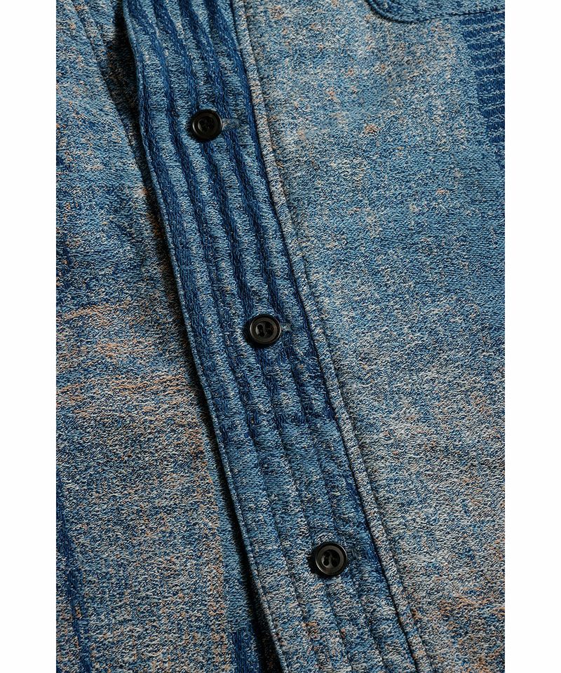 ファンダメンタル デニムシャツ BORO JAQUARD HAORI SHIRT 3YR WASH(FA25SH47U)INDIGO☆新作発売！
