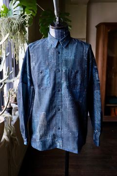 ファンダメンタル デニムシャツ PRINTED BORO SHIRT (FA25/SH15P)BORO