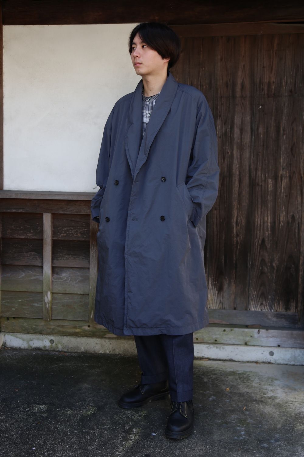 Graphpaper グラフペーパー 20AW 日本製 Germent Dyed Shop Coat ガーメントダイ ショップコート GM203-50054 1 D.GRAY オーバーコート アウター【Graphpaper】