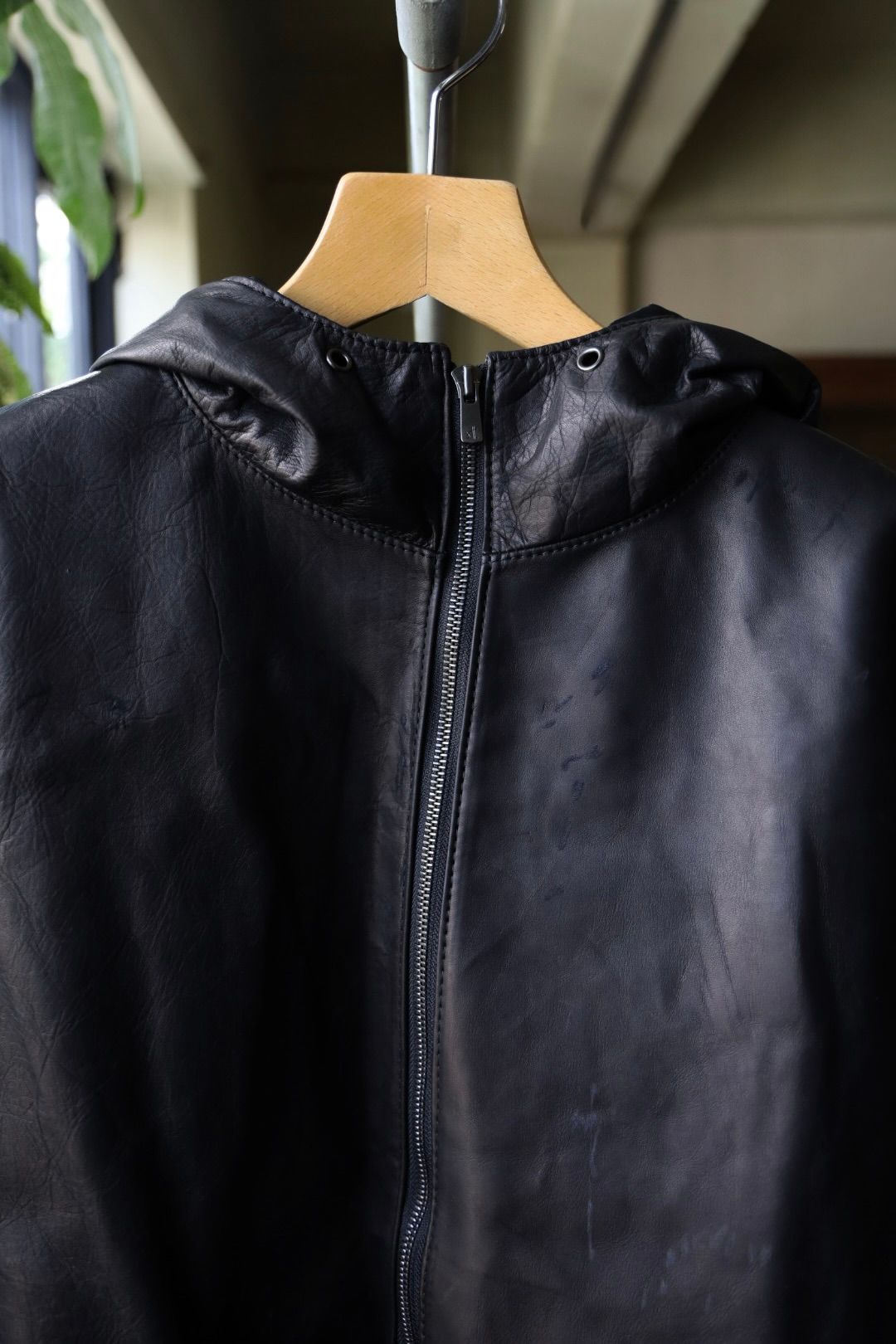 トーキングアバウト ジ アブストラクション 25AW DAMAGE LEATHER PARKA (2526AW-J-007)BLACK☆新作発売！