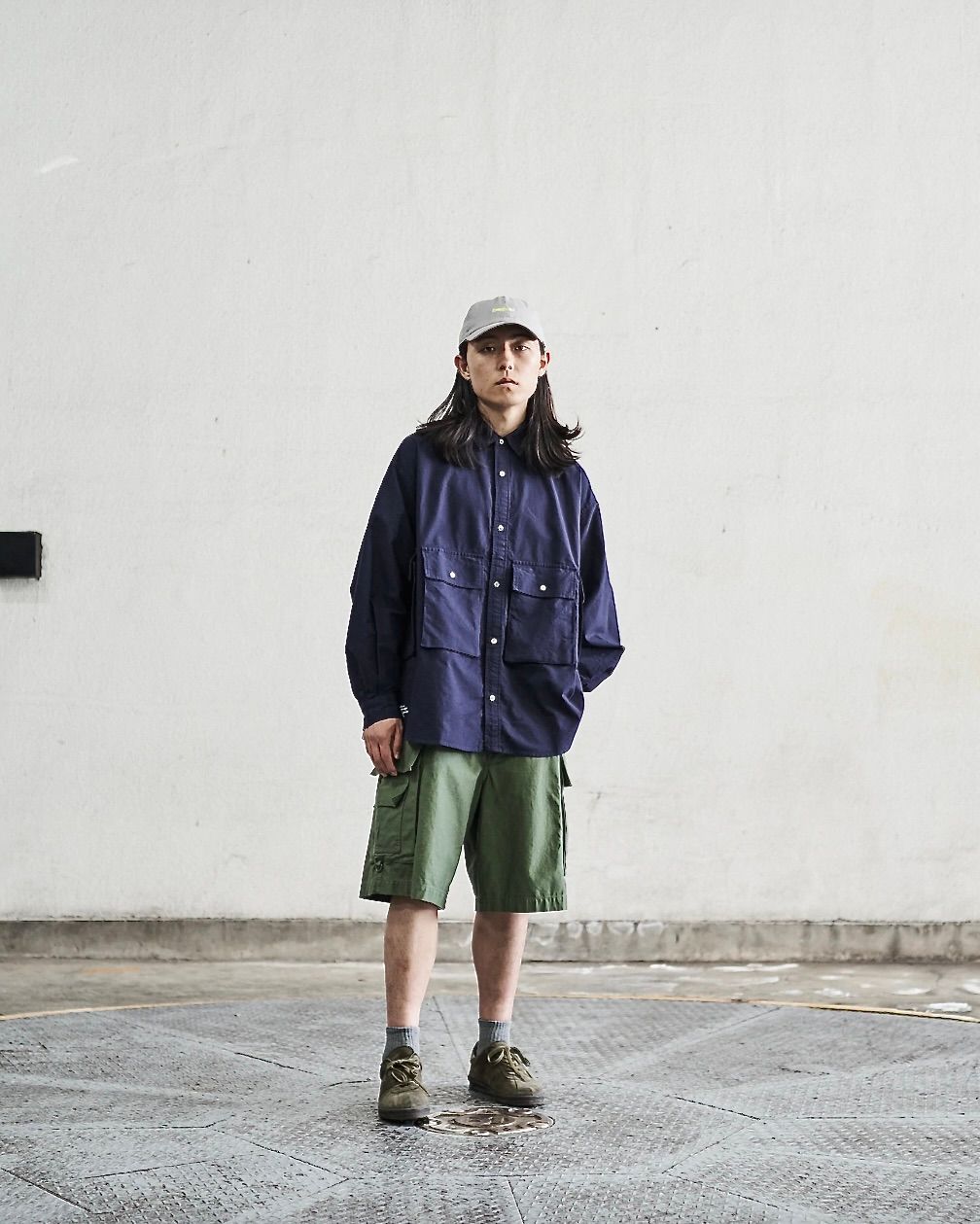フレッシュサービス OXFORD FLAP POCKET L/S SHIRT(FSW-22-SH_66)NAVY
