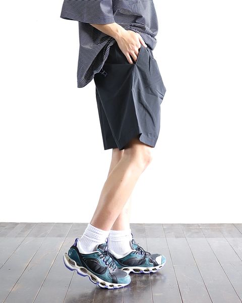 イズネス 24SS BALLOON BORDER SHORT SLEEVE T-SHIRT(NAVY) style 2024.4.5