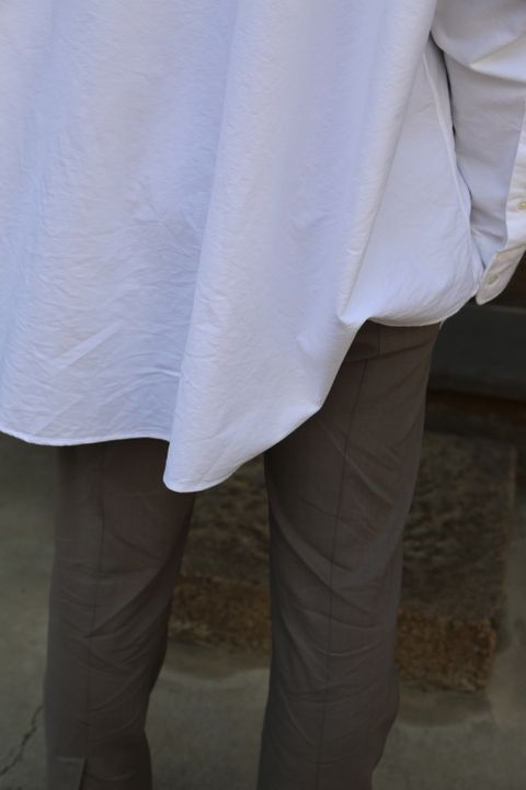 Graphpaper Oxford Oversized Band Collar Shirt(GM211-50137B) style. 2021.04.18.