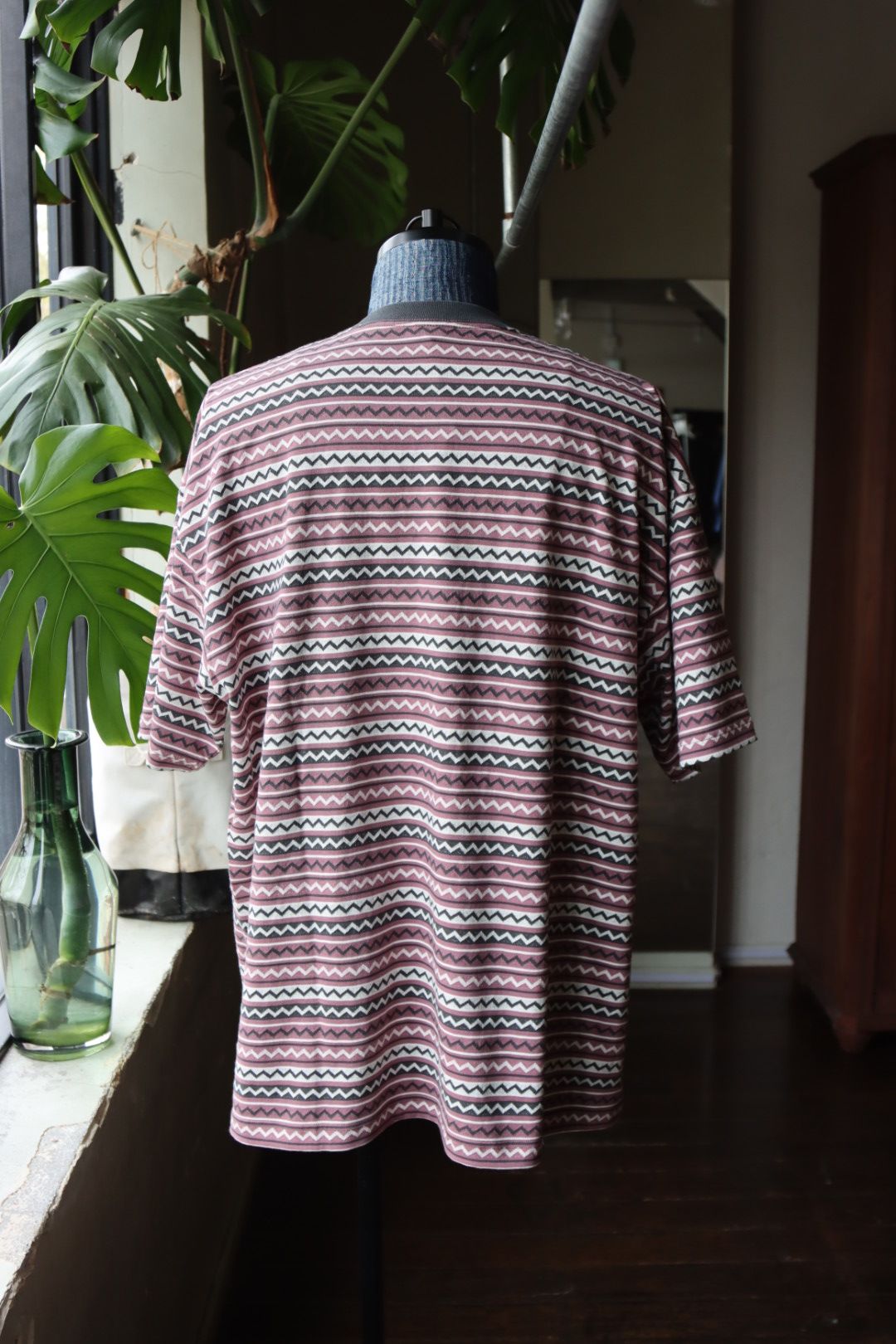 セダンオールパーパス SS24  Jaquard Striped S/S Tee(SD24S-CT07)Azuki☆4月6日(土)発売！