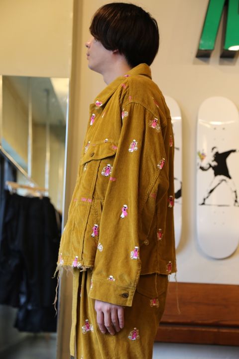 VETNAM EMBROIDERY COURDUROY JACKET & VETNAM EMBROIDERY WIDE TAPERED TROUSERSセットアップスタイル.2020.9.12.