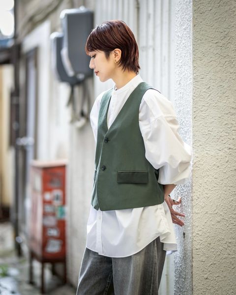 Graphpaper Cotton Cupro Back Satin Gilet STYLE 2025.09.21