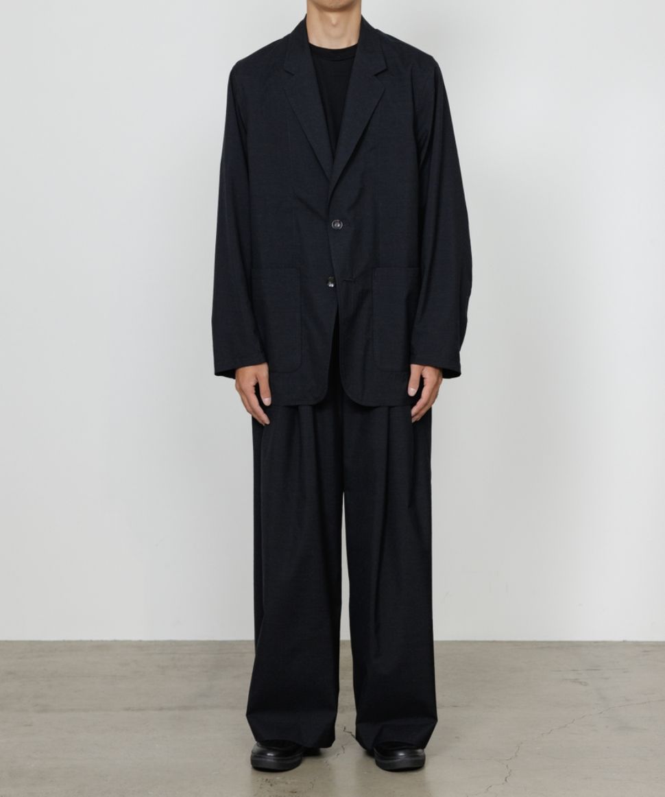 marka 26SS TWO TUCK BAGGY TROUSERS(M26A11PT02C)CHAMBRAY BLACK☆新作発売！