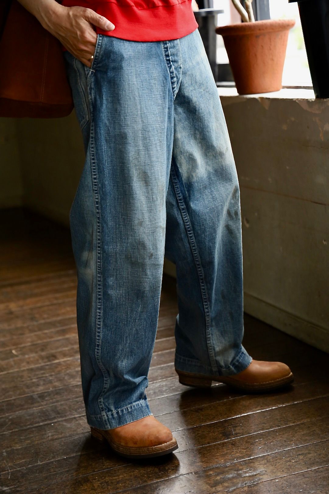 A.PRESSE US ARMY DUNGAREE DENIM TROUSERSスタイル2025.5.10