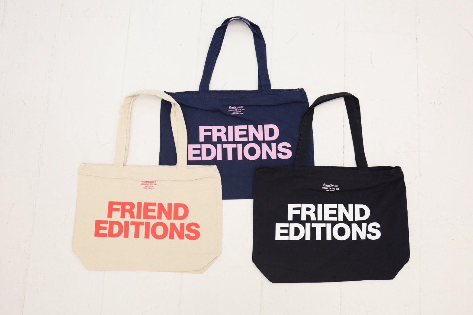 フレッシュサービス FRIEND EDITIONS CANVAS ZIP TOTE BAG(FSP261-90091FE)NATURAL☆3月14日(土)発売！