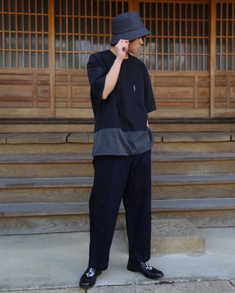 COMME des GARCONS HOMME HOMMEエステルナイロンツイル切り替えポケット半袖シャツ(HG-T021-051) style. 2021.05.07.