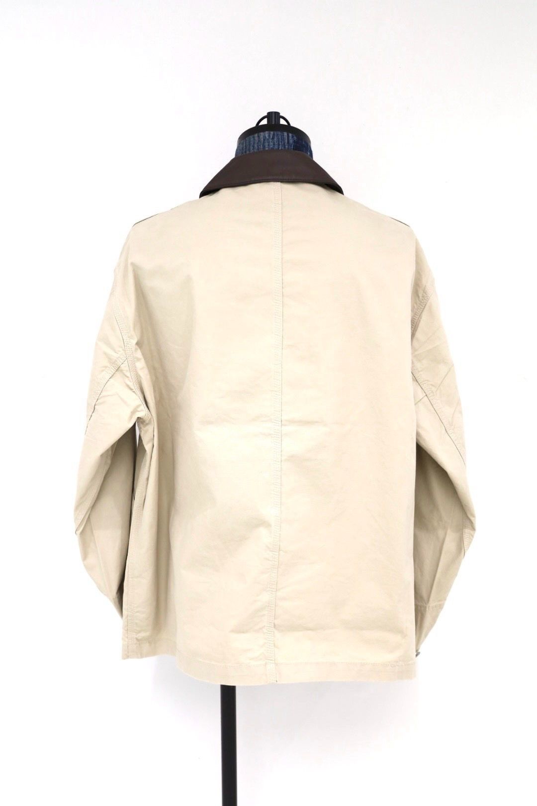 フレッシュサービス 26AW COTTON CANVAS LEATHER COLLAR WORK JACKET(FSC263-30032)BEIGE☆9月5日(土)新作発売！