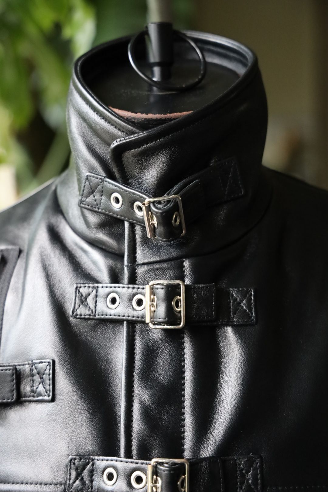 doublet 25AW BUCKLE OVERLOAD LEATHER JACKET(25AW06BL222)BLACK