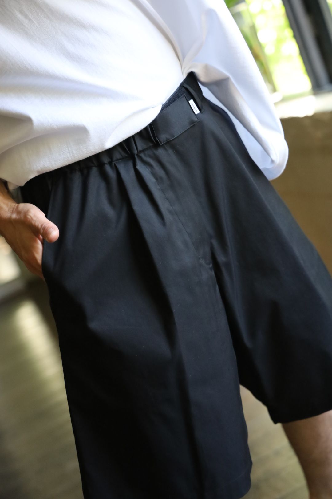 グラフペーパー Solotex Twill Wide Chef Shorts(GM252-40006B)BLACK