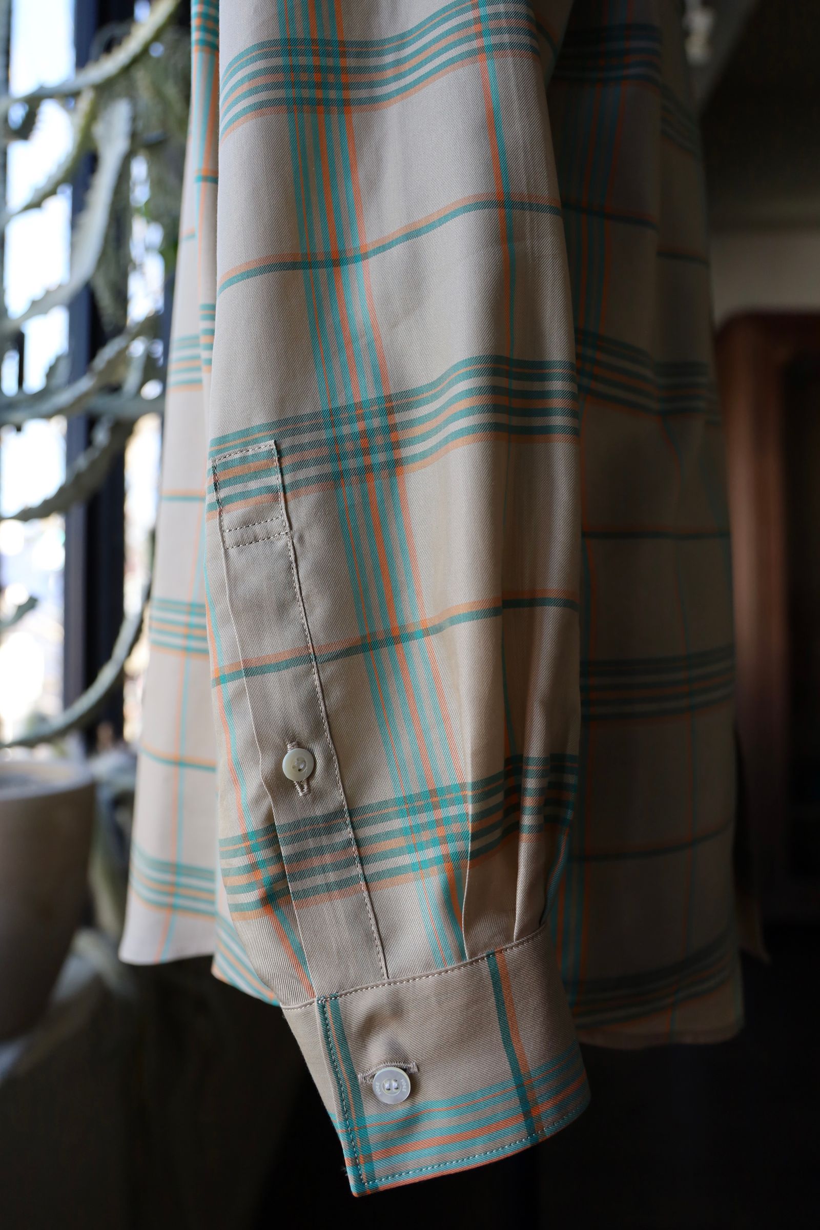 ヨーク25SS シャツPLAID REGULAR COLLAR SHIRT(YK25SS0944SH)BEIGE