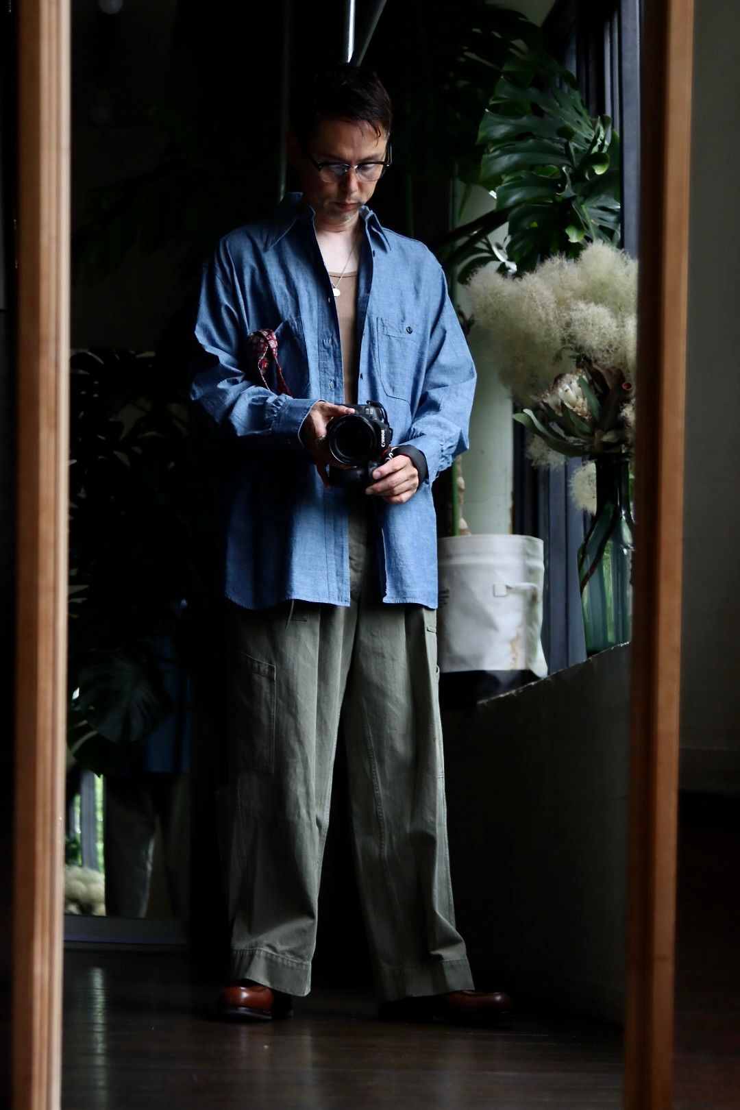 アプレッセ23AWシャツ BB Washed Chambray Shirt(23SAP-02-09M)INDIGO