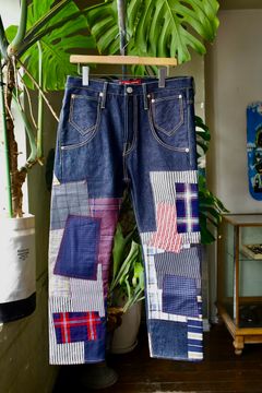 ジュンヤワタナベマン23SS LEVI'SパッチワークMIXコラボデニム(WK-P220-051) INDIGO