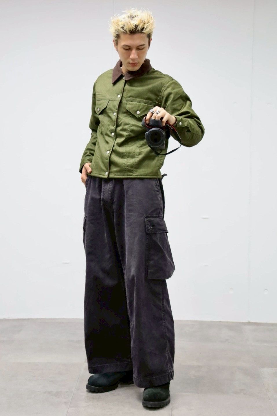 ファウンダ 25AW COLOR DENIM JACKET(015FD252017)KHAKI☆新作発売！