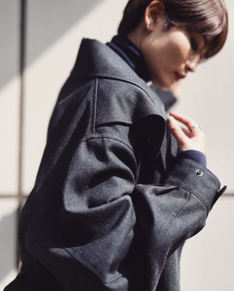 blurhms 新作Wool Ramie Motorcycle Jacket style.2023.10.20