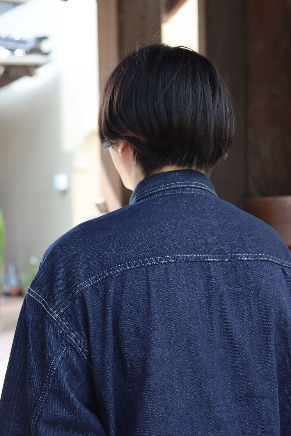 Graphpaper Denime Regular Collar Shirt(GM213-50077B) style.2021.10.3