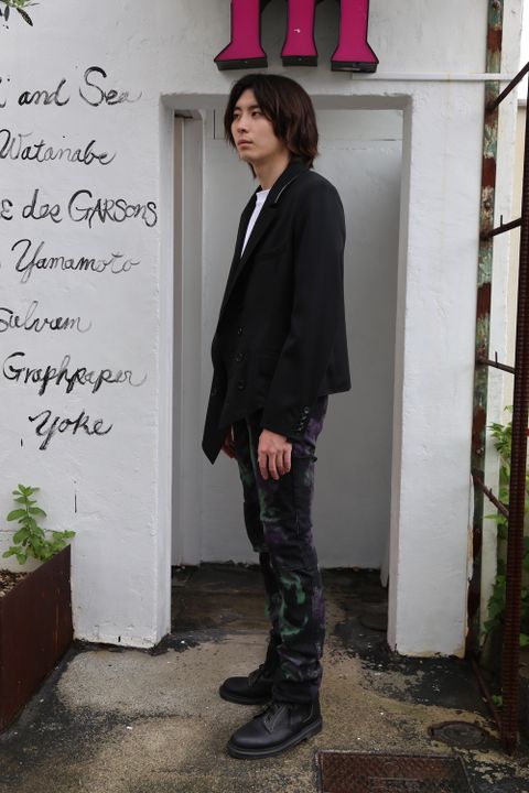 JieDa TIE-DYE 2WAY SLIM DENIM PANTS(Jie-20W-PT07)BLACK style.2020.7.10.
