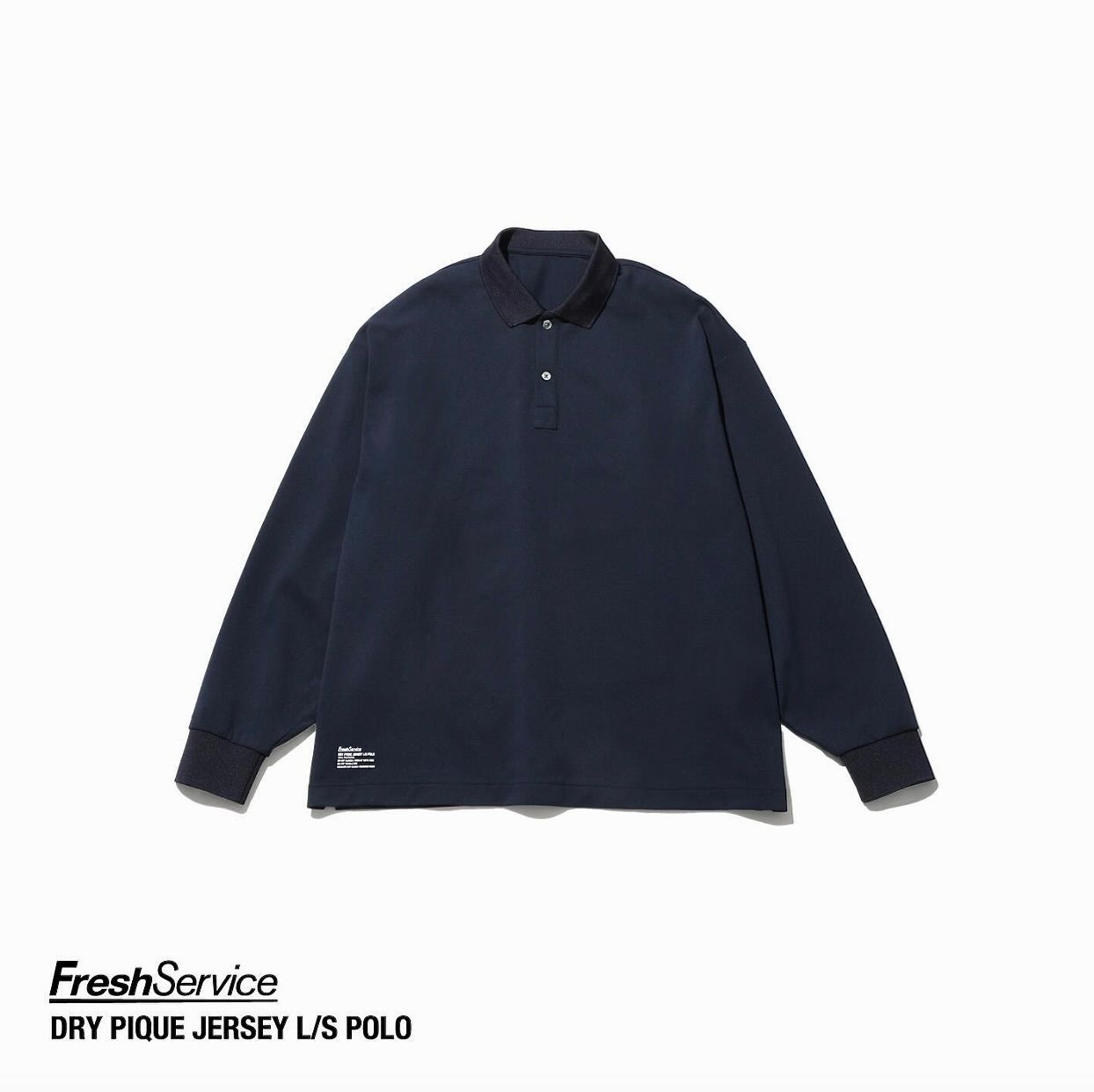 フレッシュサービス24SS DRY PIQUE JERSEY L/S POLO(FSC261-70172B)NAVY☆3月20日(金)新作発売！