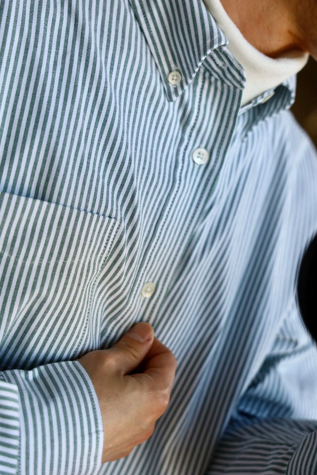 フレッシュサービス DRY OXFORD CORPORATE L/S B.D.SHIRT(FSC251-50003B)GREEN STRIPE☆1月25日発売