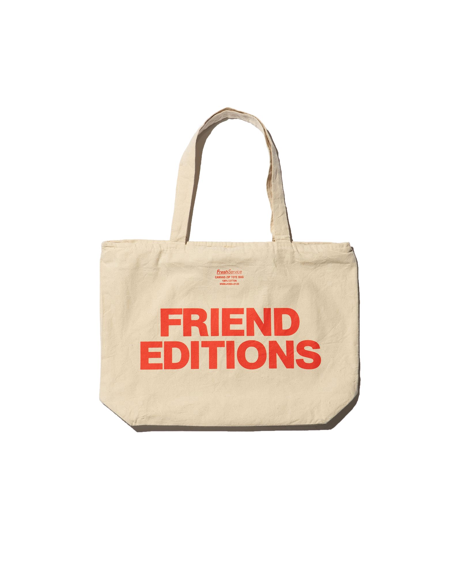 フレッシュサービス FRIEND EDITIONS CANVAS ZIP TOTE BAG(FSP261-90091FE)NATURAL☆3月14日(土)発売！