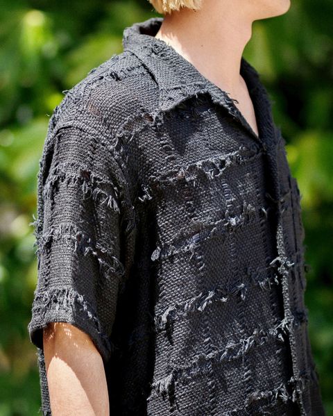 YOKE FRINGE CHECK TWEED OPEN COLLAR SHIRT 新作発売！