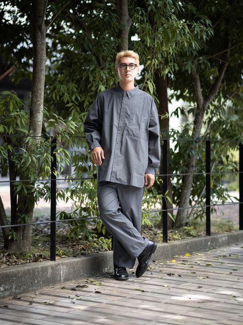 FreshService SOLOTEX® TYPEWRITER UTILITY L/S B.D SHIRT(GRAY) MARKスタイル