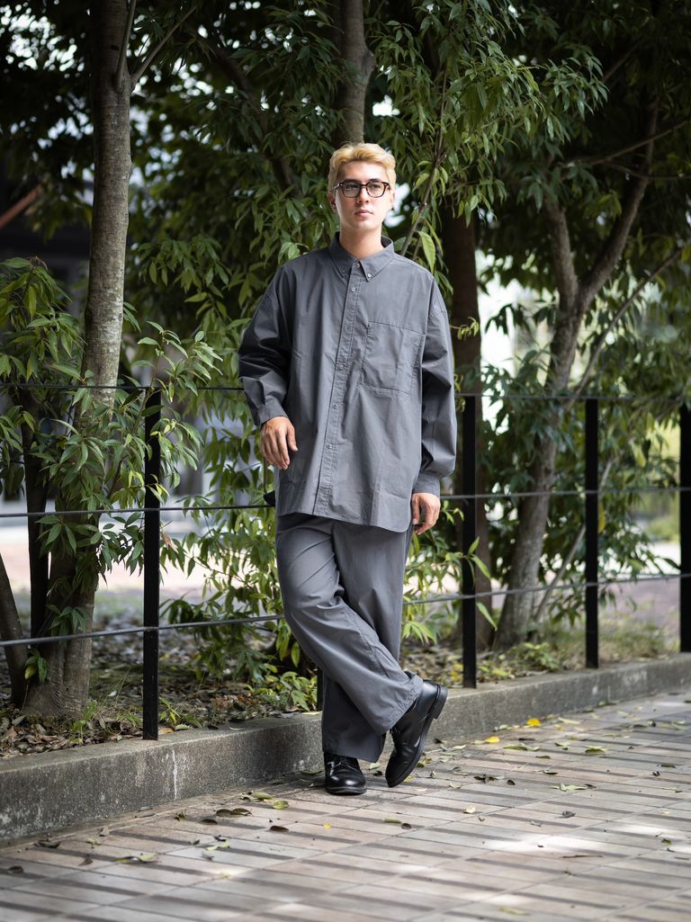 FreshService SOLOTEX® TYPEWRITER UTILITY L/S B.D SHIRT(GRAY) MARKスタイル