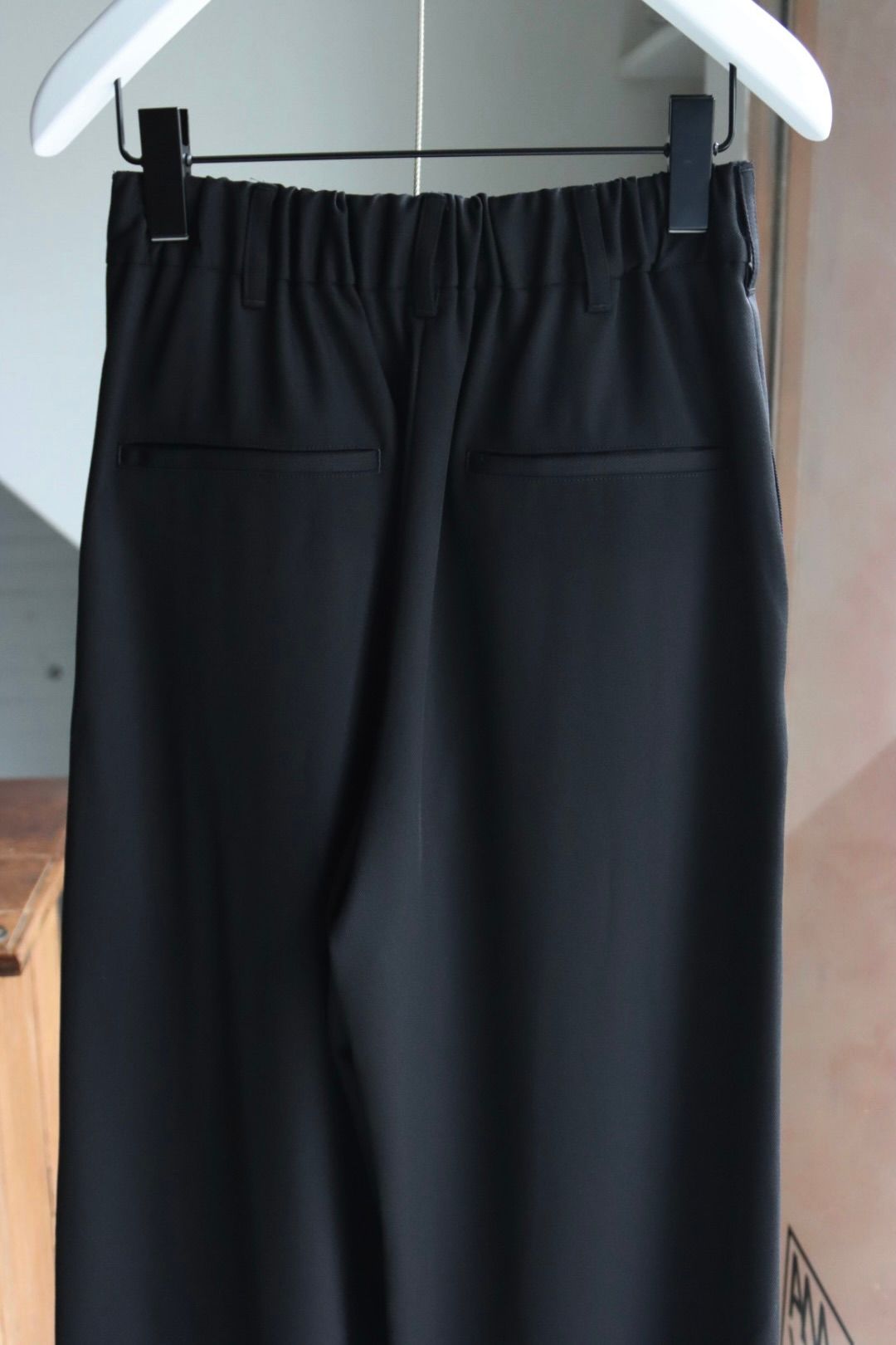 グラフペーパー Women's 25AW Techno Wool Nylon Two Tuck Wide Pants(GL253-40319)BLACK